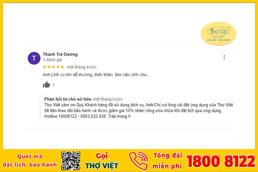Những đánh giá của khách hàng về dịch vụ xây dựng & chống thấm tại Thợ Việt