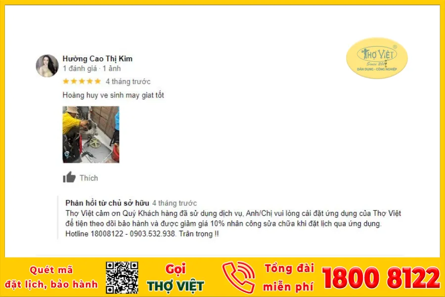 Những đánh giá của khách hàng về dịch vụ của Thợ Việt
