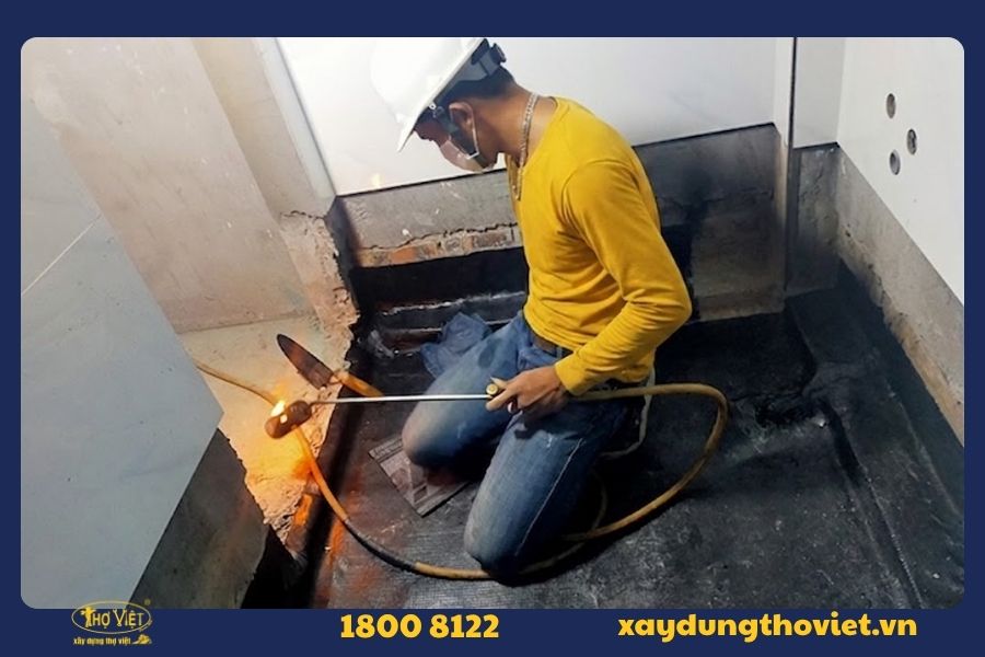 Chống thấm nhà vệ sinh bằng màng khò nóng