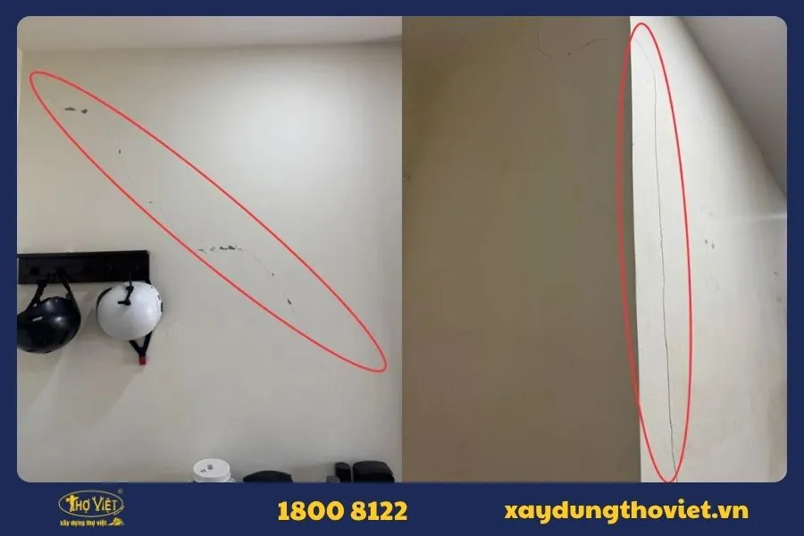 Tường nứt, thấm dột, sơn bong tróc