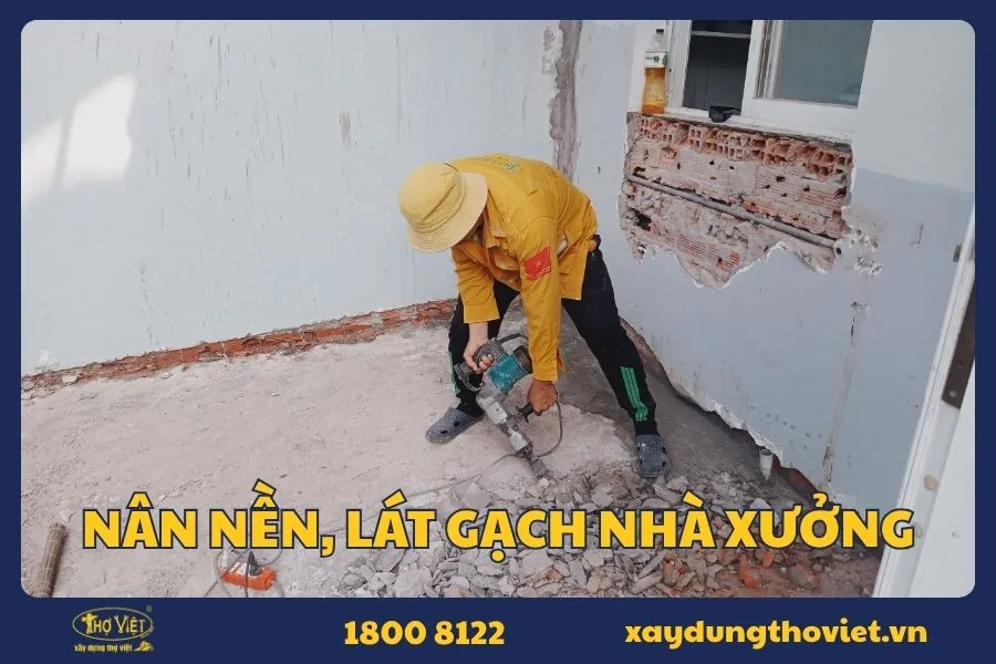 Cải tạo nâng nền và lát gạch nhà xưởng TP.HCM