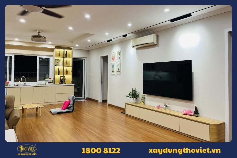 Màu sơn phòng khách đẹp màu kem, be