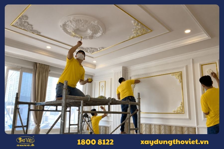 Sai lầm cần tránh khi sơn phào chỉ trần nhà