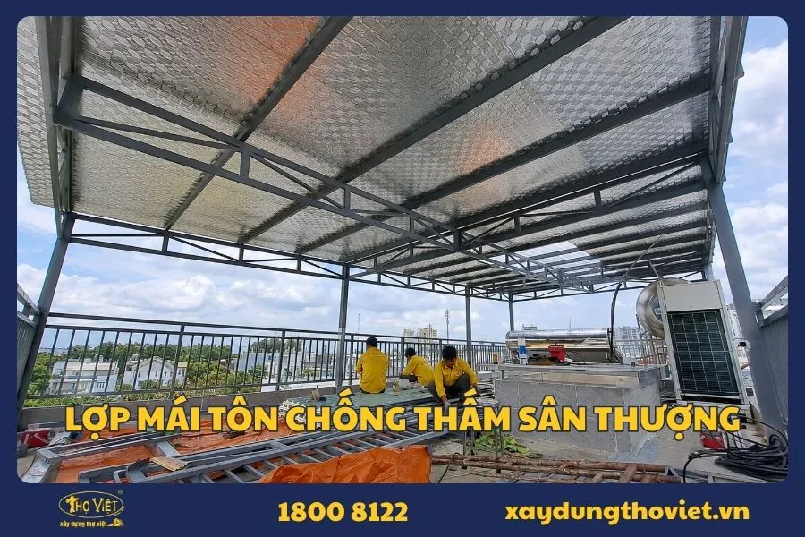 lợp mái tôn chống thấm sân thượng