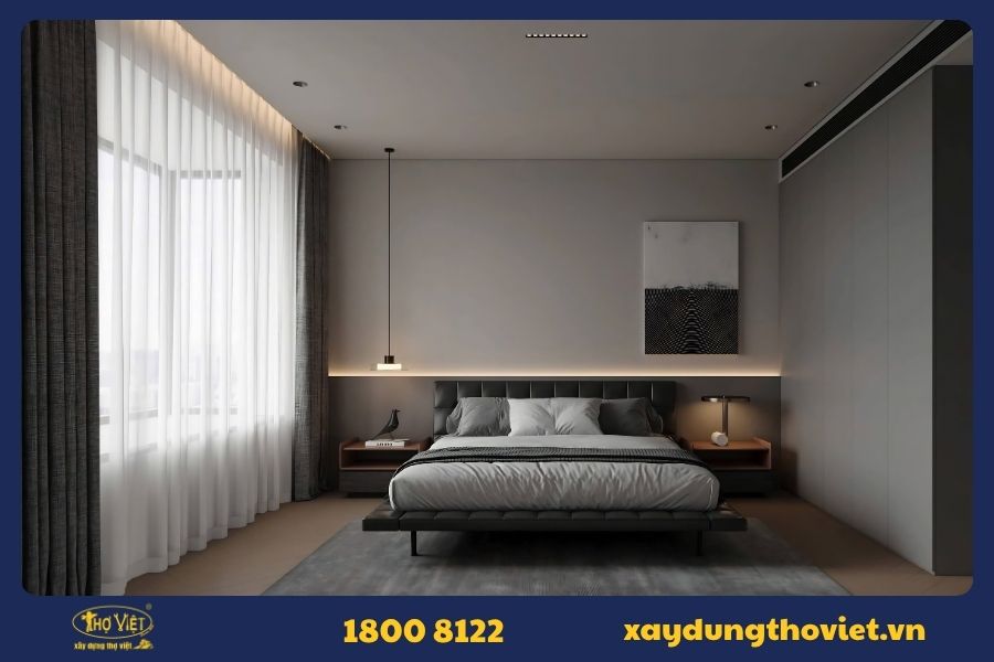Mẫu sơn phòng ngủ màu xám 9