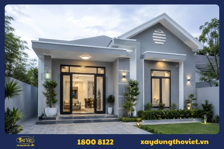 Mẫu sơn nhà màu xám ánh xanh 2