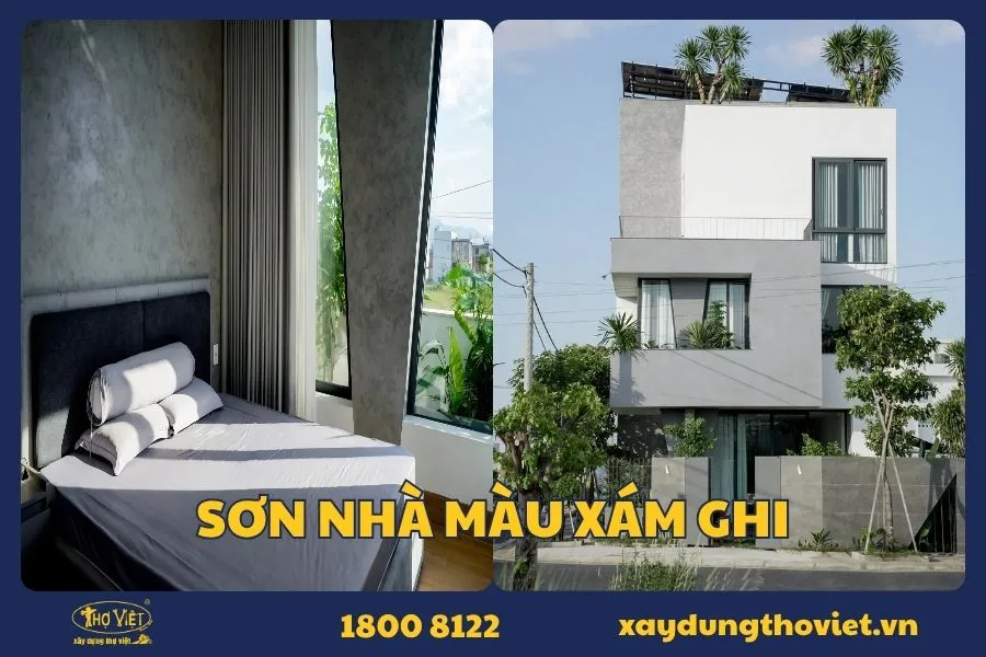 sơn nhà màu xám ghi