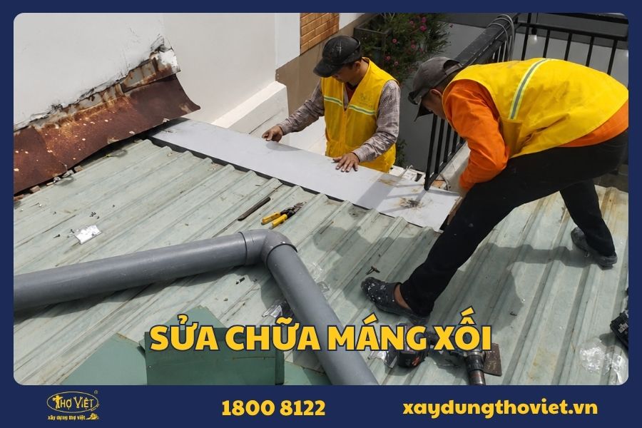 Sửa chữa máng xối