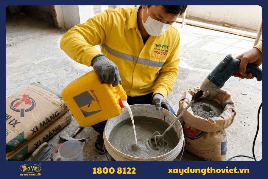 Tỷ lệ pha xi măng với chất chống thấm