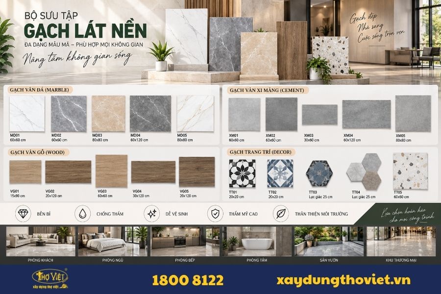 Bộ sưu tập mẫu gạch lát nền nhà đẹp