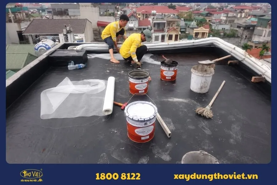 Sử dụng sơn chống thấm kết hợp lưới gia cường