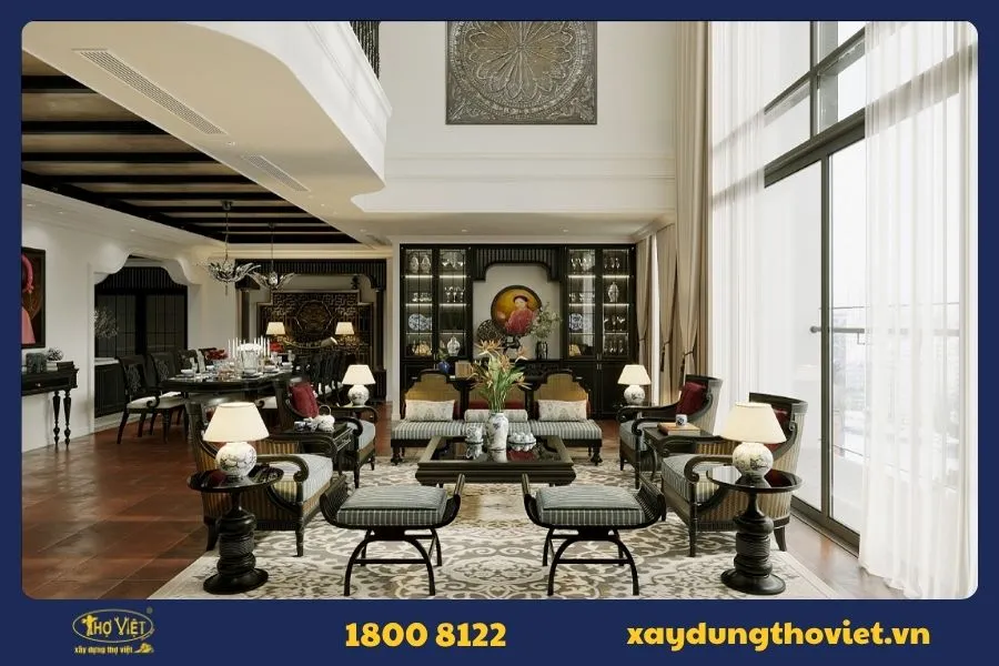 Thiết kế nội thất biệt thự phong cách Indochine