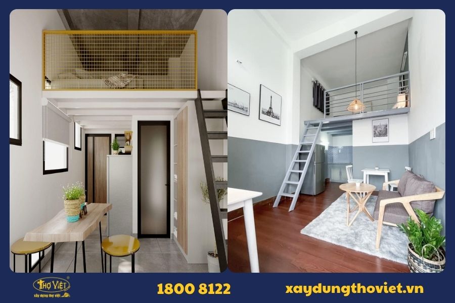 Mẫu nhà 15m2 có gác lửng