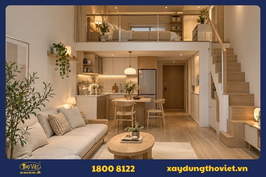 Mẫu cải tạo nhà 20m2 phong cách Hàn Quốc