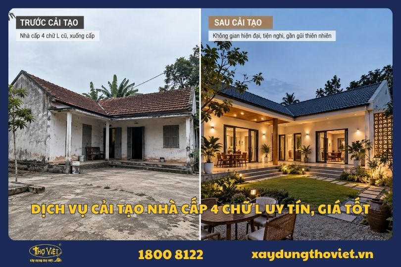 cải tạo nhà cấp 4 chữ L