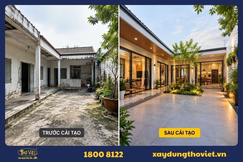 Vì sao nên chọn Xây Dựng Thợ Việt cải tạo nhà cấp 4 chữ L?