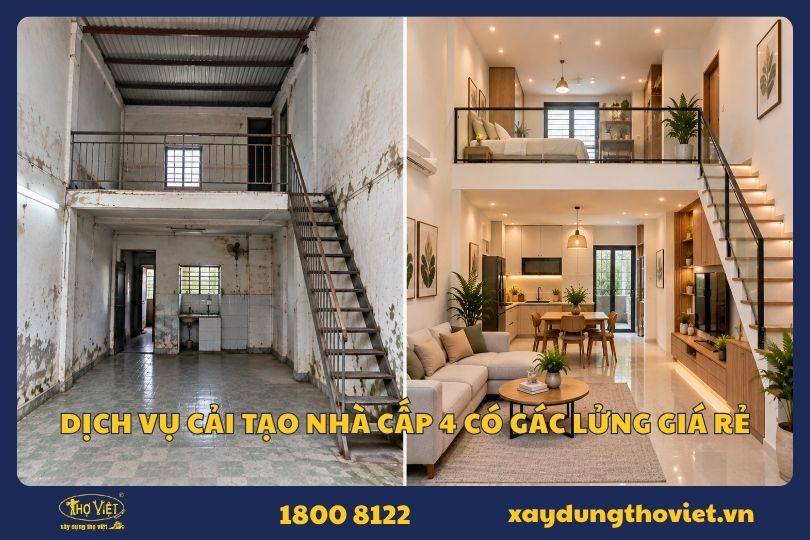Cải tạo nhà cấp 4 có gác lửng
