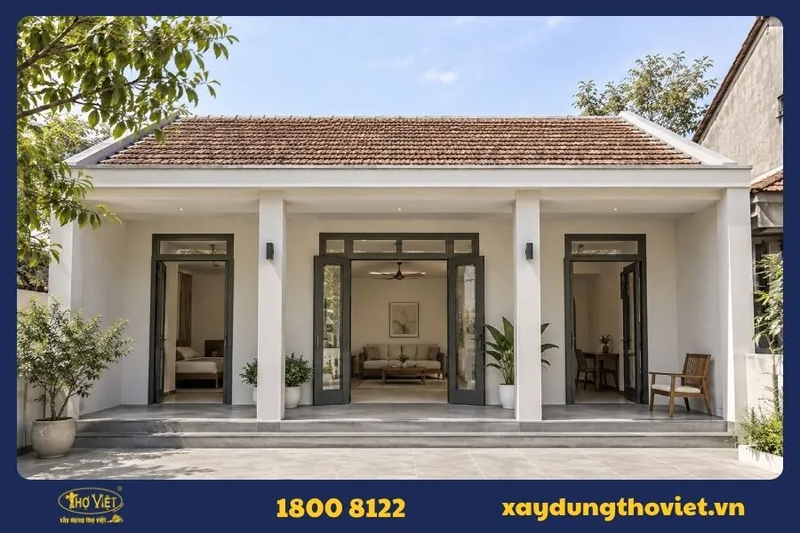 Mẫu nhà 3 gian phong cách tối giản 1