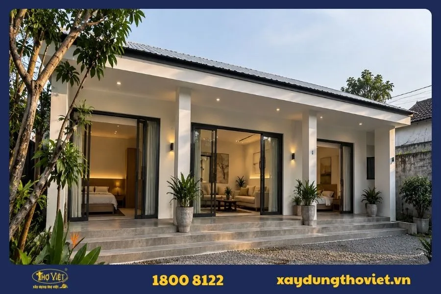 Mẫu nhà 3 gian phong cách tối giản 2