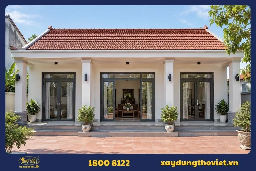 Mẫu nhà 3 gian phong cách hiện đại 1