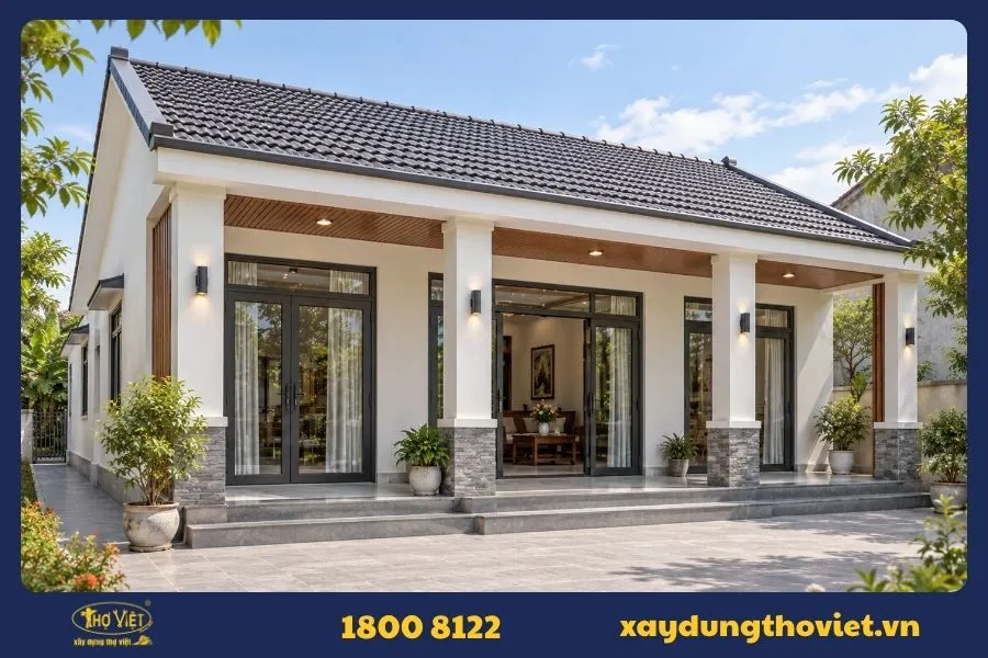 Mẫu nhà 3 gian phong cách hiện đại 2