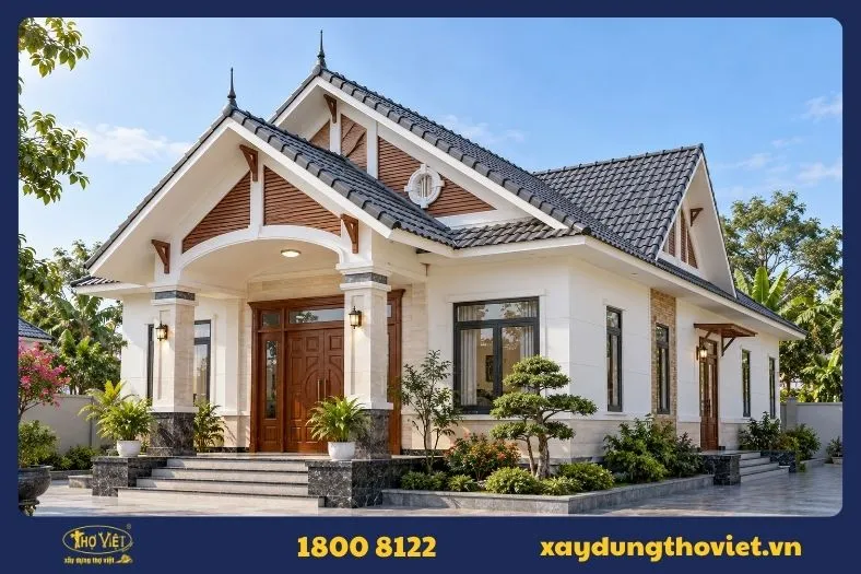 Nhà cấp 4 mái ngói kiểu mái Thái 1