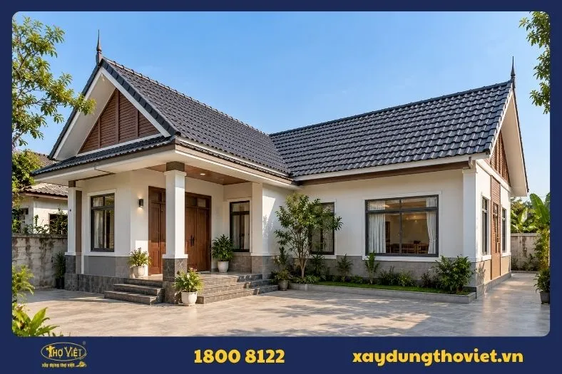 Nhà cấp 4 mái ngói kiểu mái Thái 2