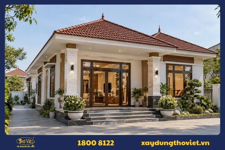 Nhà cấp 4 mái ngói hiện đại 1