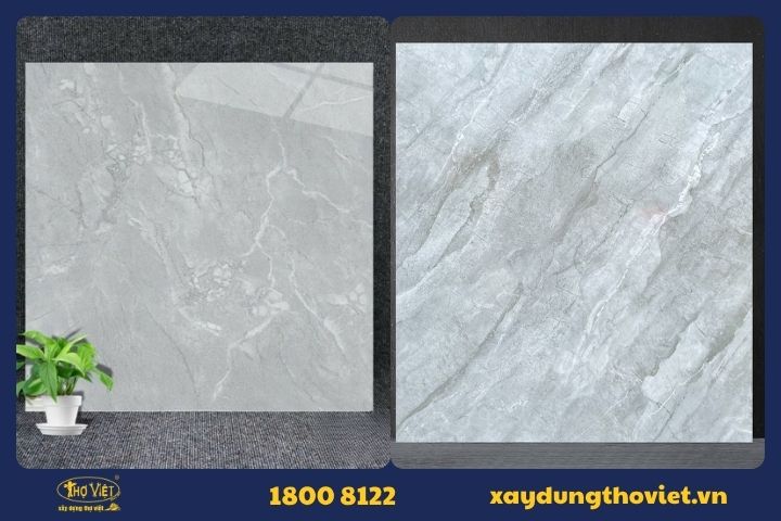 Gạch cẩm thạch xám men bóng Ý Mỹ 60x60