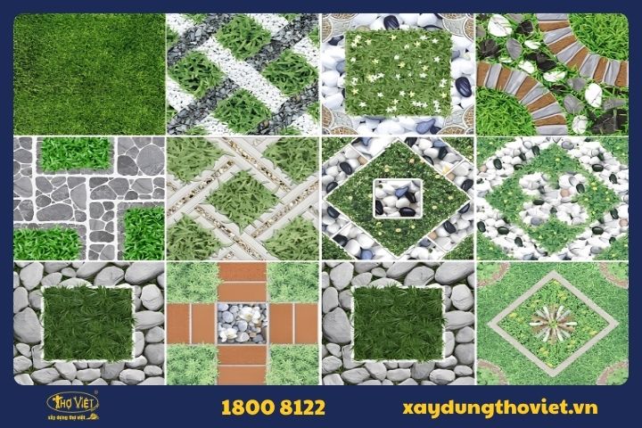 Gạch sân vườn định hình giả cỏ sỏi