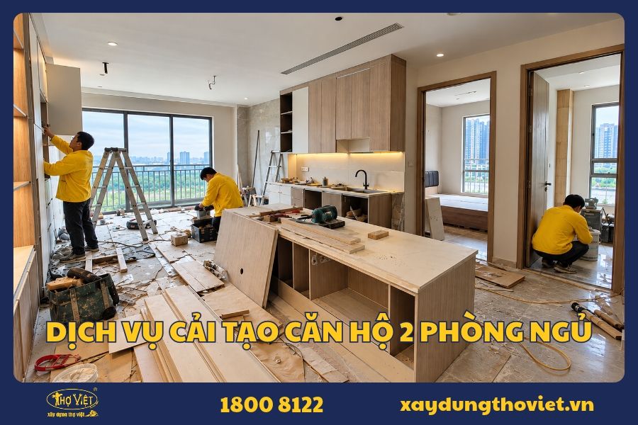 Dịch vụ cải tạo căn hộ 2 phòng ngủ uy tín