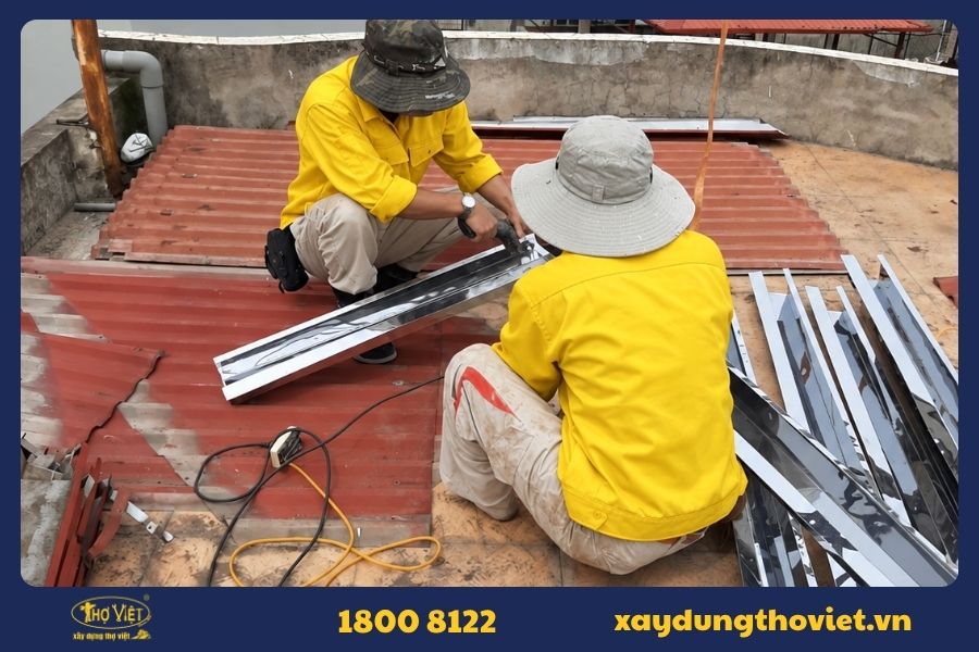 Hạng mục sửa chữa máng xối tại quận 5